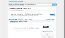 
							         faculty.brightwood.edu at WI. Brightwood College Faculty Portal Login								  
							    