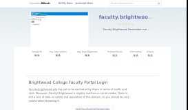 
							         Faculty.brightwood.edu website. Brightwood College Faculty Portal ...								  
							    