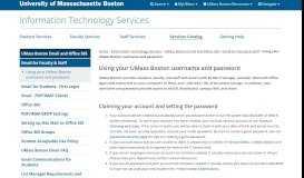 
							         Faculty/Staff - First Login | Email for Faculty & Staff ... - UMass Boston								  
							    