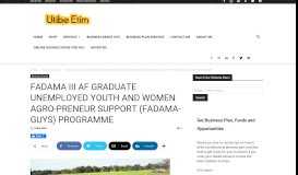 
							         FADAMA III AF GRADUATE UNEMPLOYED YOUTH AND WOMEN ...								  
							    