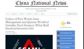 
							         Failure of Five Winds Asset Management and Questra World ...								  
							    