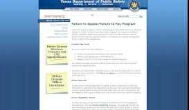 
							         Failure to Appear/Failure to Pay Program - TxDPS								  
							    