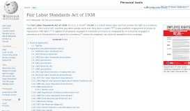 
							         Fair Labor Standards Act of 1938 - Wikipedia								  
							    