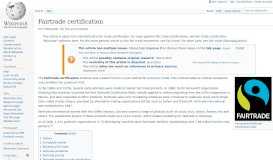 
							         Fairtrade certification - Wikipedia								  
							    