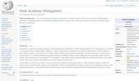 
							         Faith Academy (Philippines) - Wikipedia								  
							    