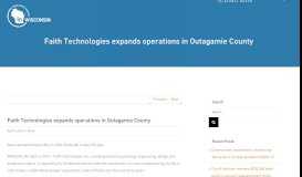 
							         Faith Technologies expands operations in Outagamie County - Think ...								  
							    