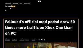 
							         Fallout 4's official mod portal drew 50 times more traffic on Xbox One ...								  
							    