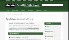 
							         Families and Students Dashboard – Forest Hills Public Schools								  
							    