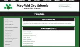 
							         Families - Mayfield City Schools								  
							    