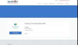 
							         Family Care Specialists IPA - MedPOINT Management								  
							    