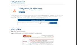 
							         Family Dollar Job Application - Apply Online								  
							    