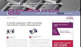 
							         Family Health Plan Insurance TPA Limited | FHPL - Claims Management								  
							    