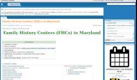 
							         Family History Centers (FHCs) in Maryland - Genealogy Calendar								  
							    