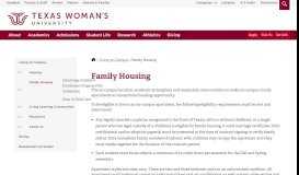 
							         Family Housing - Living on Campus - Texas Woman's University								  
							    