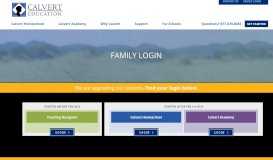 
							         Family Login - Calvert Education								  
							    