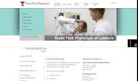 
							         Family Medicine | Lubbock | Texas Tech Physicians								  
							    