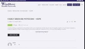 
							         Family Medicine Physician – Hope – Physician | Windrose Health ...								  
							    