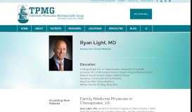 
							         Family Medicine Physician in Chesapeake, VA | Ryan Light, MD								  
							    