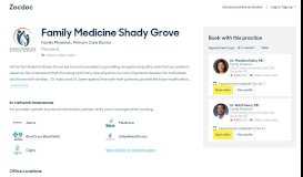 
							         Family Medicine Shady Grove (Rockville) - Book Appointment Online!								  
							    