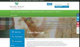 
							         Family Medicine | Wilson Health								  
							    