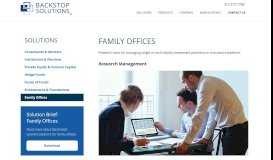 
							         Family Office CRM Software, Tools, & Solutions - Backstop Solutions								  
							    