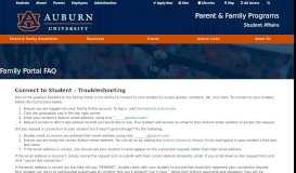 
							         Family Portal FAQ - Parent & Family Programs - Auburn University								  
							    