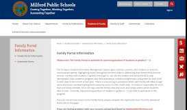 
							         Family Portal Information - Milford Public Schools								  
							    