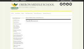 
							         Family Resources - Oberon Middle School								  
							    