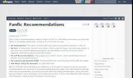 
							         Fanfic Recommendations - TV Tropes								  
							    
