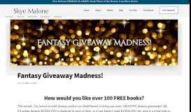 
							         Fantasy Giveaway Madness! | Skye Malone | Fantasy and Paranormal ...								  
							    