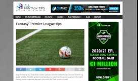 
							         Fantasy Premier League tips - All Fantasy Tips								  
							    