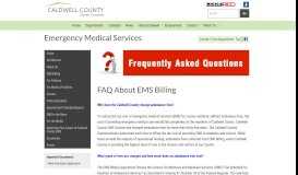 
							         FAQ About EMS Billing - Caldwell County								  
							    