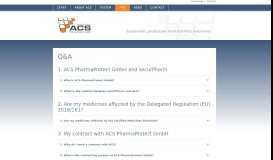 
							         FAQ - ACS PharmaProtect GmbH								  
							    