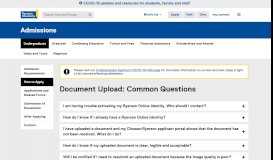 
							         FAQ - Admissions - Ryerson University								  
							    