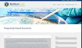 
							         FAQ | BioTech Delft								  
							    