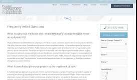 
							         FAQ - Center for Spine, Joint and Neuromuscular Rehabilitation								  
							    
