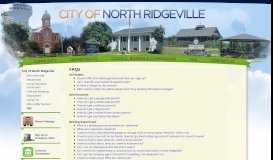 
							         FAQ - City of North Ridgeville								  
							    