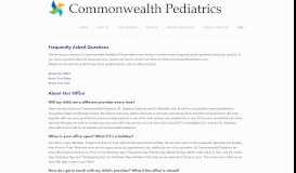 
							         FAQ — Commonwealth Pediatrics								  
							    