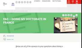 
							         FAQ – Doing my Doctorate in France | Campus France								  
							    