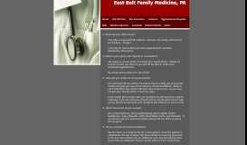
							         FAQ - East Belt Family Medicine, PA								  
							    