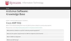 
							         FAQ for Cisco AMP | Office of Information Technology - Rutgers OIT								  
							    