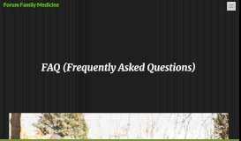 
							         FAQ (Frequently Asked Questions) – Forum Family Medicine								  
							    