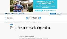 
							         FAQ - Frequently Asked Questions | The Star - Toronto Star								  
							    
