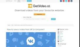 
							         FAQ | GetVideo.at - How to download a video from Vk.com								  
							    