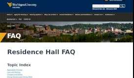 
							         FAQ | Housing | West Virginia University - WVU Housing								  
							    