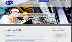 
							         FAQ - IES Custom Staffing								  
							    