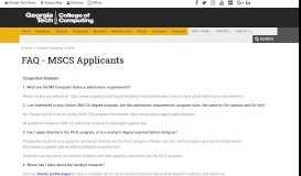 
							         FAQ - MSCS Applicants - Georgia Tech College of Computing								  
							    