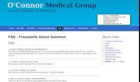 
							         FAQ - O'Connor Medical Group Internal Medicine and Pediatrics								  
							    