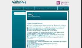 
							         FAQ | Online Payments | Card Payment Gateway | Authipay |								  
							    