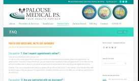 
							         FAQ – Palouse Medical								  
							    